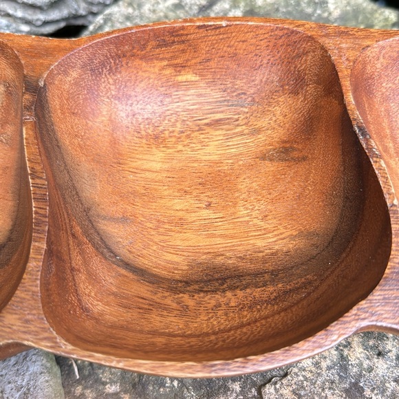 Vintage Wooden “Monkey Pod” Bowl-Pea Pod Shape - Picture 7 of 16